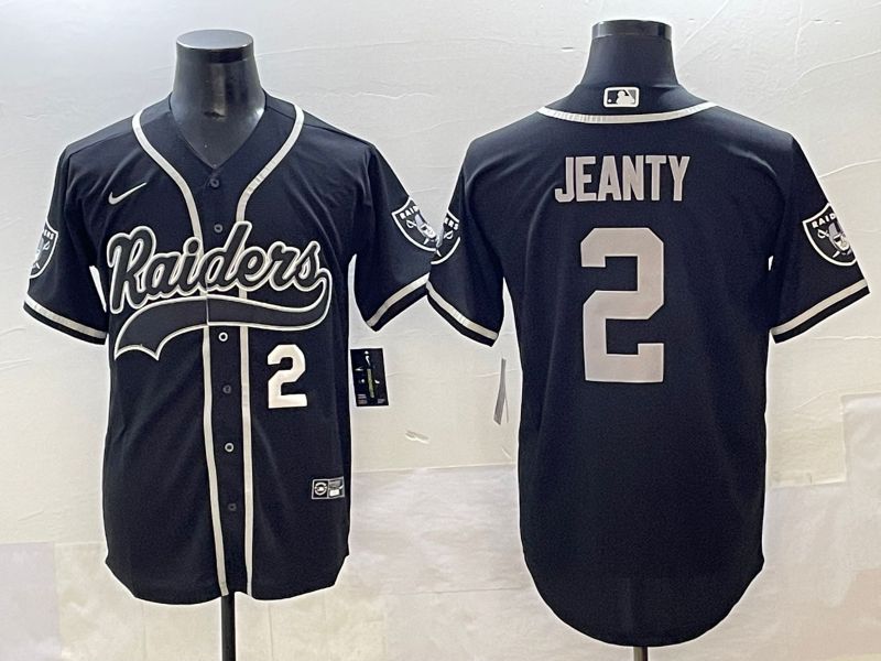 Men 2025 Oakland Raiders 2 Jeanty Black Joint Name Nike Limited NFL Jersey style 16